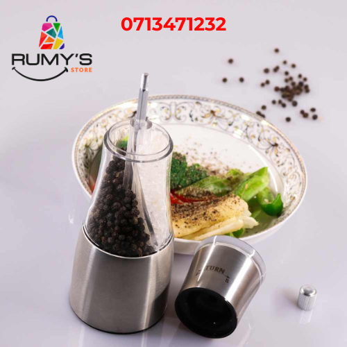 Salt & Pepper Grinder, Adjustable Coarseness, Sleek Stainless Steel Design