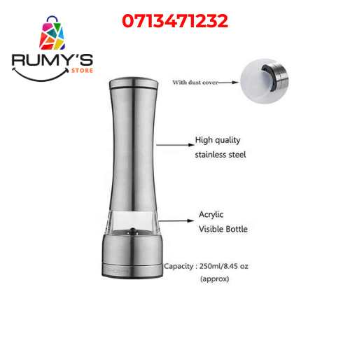 Stainless Steel Salt & Pepper Grinder, Adjustable Coarseness