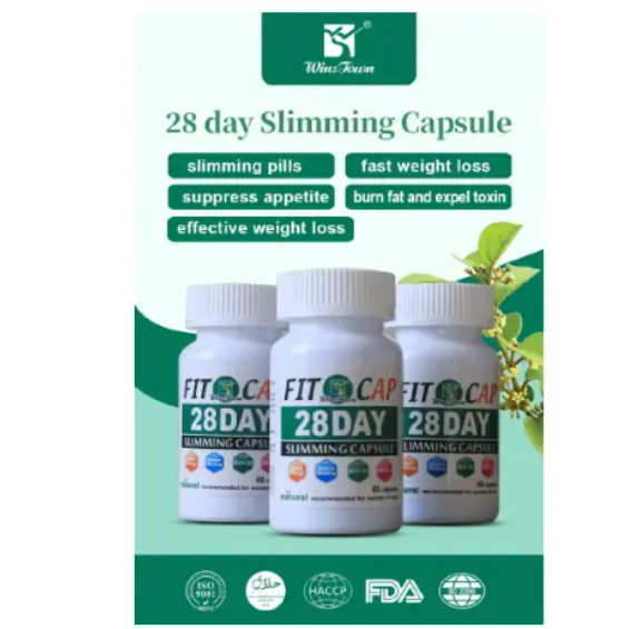 Wins Town Fit Cap 28 Days Slimming Capsule Natural Recommended for Women and Men for Fast Weight Loss,Detoxifying and Reducing Bloating-60 Caps