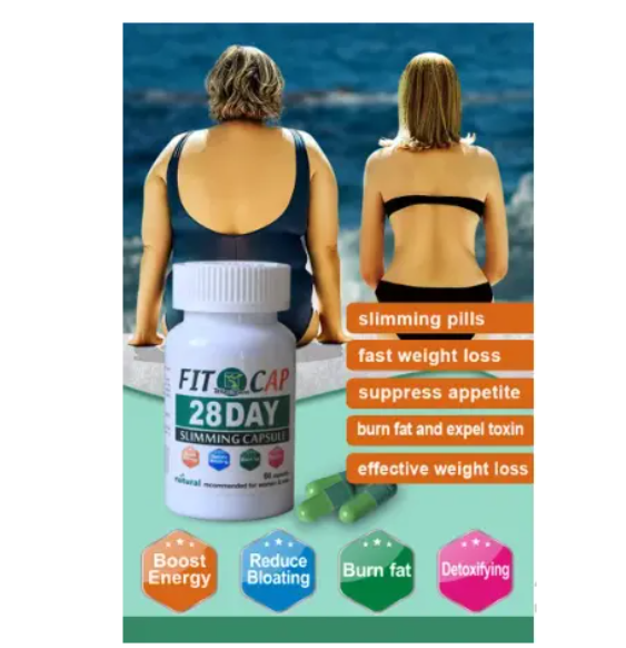 Wins Town Fit Cap 28 Days Slimming Capsule Natural Recommended for Women and Men for Fast Weight Loss,Detoxifying and Reducing Bloating-60 Caps