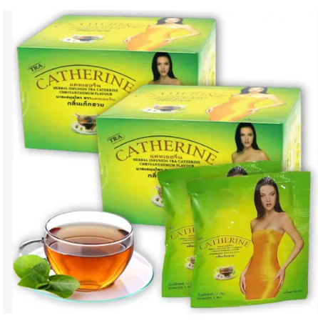 Catherine Slimming Tea Bags (1 Box) Pure Natural Detox Chrysanthemum Tea Green Tea for Men Women 32 Count