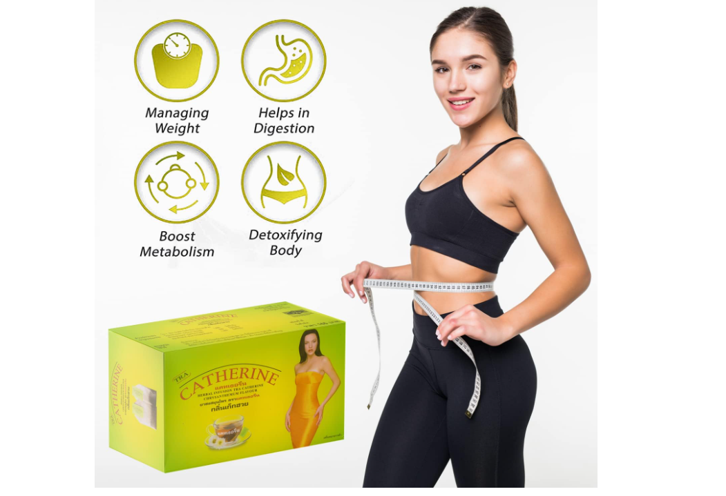 Catherine Slimming Tea Bags (1 Box) Pure Natural Detox Chrysanthemum Tea Green Tea for Men Women 32 Count