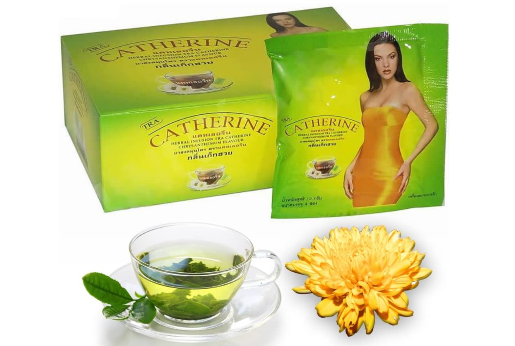 Catherine Slimming Tea Bags (1 Box) Pure Natural Detox Chrysanthemum Tea Green Tea for Men Women 32 Count