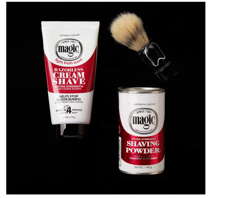 SoftSheen-Carson Magic Razorless Shaving for Men, Magic Extra Strength Shaving Powder, for Coarse Textured Beards, formulated for Black Men, Depilatory, Helps Stop Razor Bumps, 5 oz