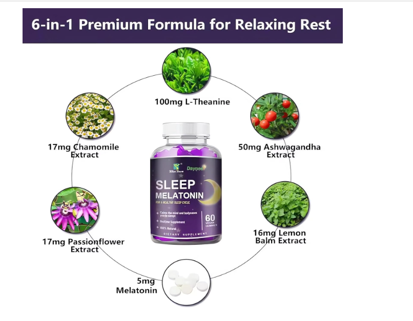 Sleep Melatonin Gummies, Natural Bedtime Supplement for Adult, Support Healthy Sleep Cycle, 60 Count