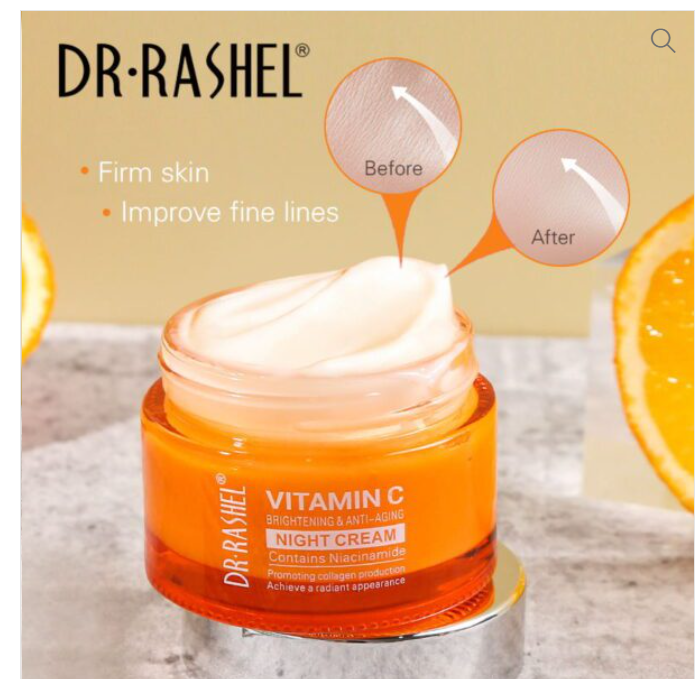 Dr. Rashel Vitamin C Brightening & Anti-Aging Night Cream contains niacinamide