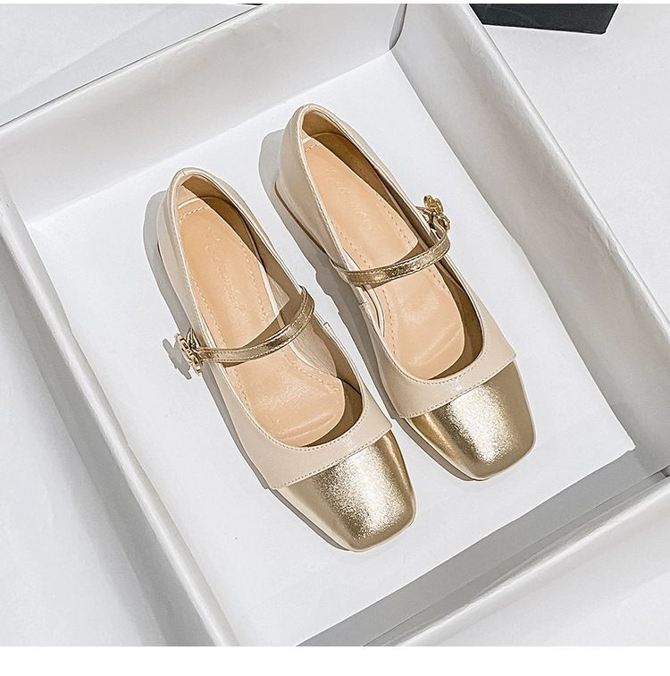 Women's high heels, thick heels, shallow mouth, versatile single shoes, French Mary Jane women's shoes