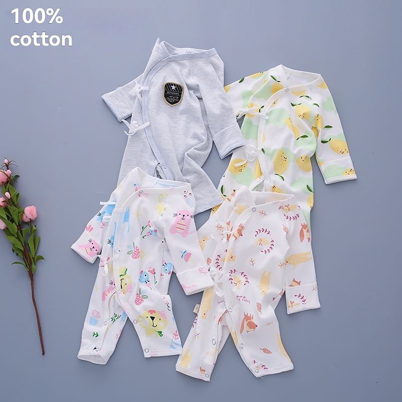 Newborn baby clothes cotton newborn baby butterfly clothes monk suit thin baby onesie