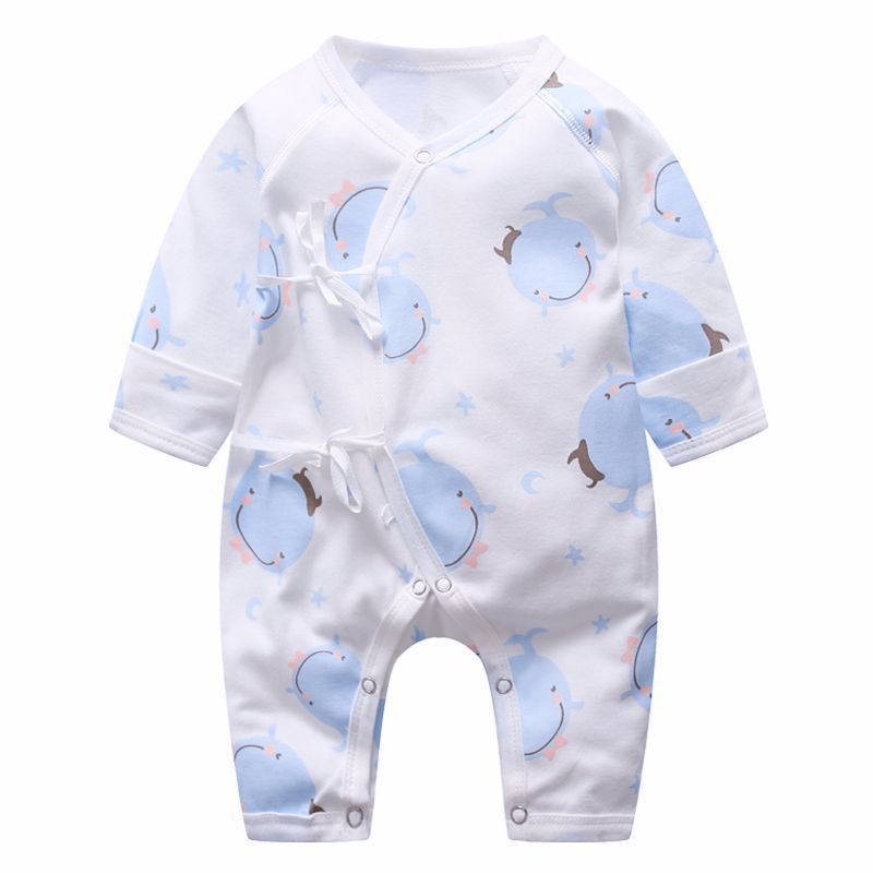 Newborn baby clothes cotton newborn baby butterfly clothes monk suit thin baby onesie