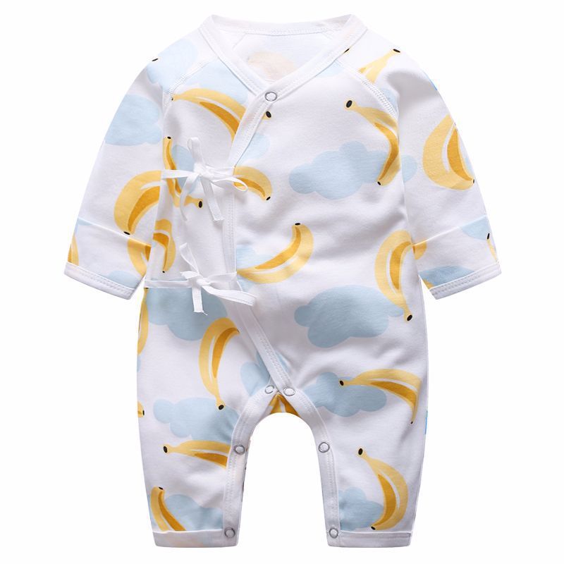 Newborn baby clothes cotton newborn baby butterfly clothes monk suit thin baby onesie
