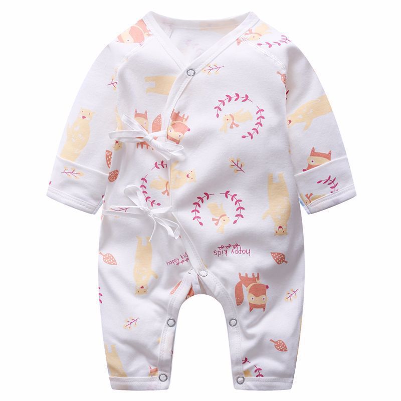 Newborn baby clothes cotton newborn baby butterfly clothes monk suit thin baby onesie