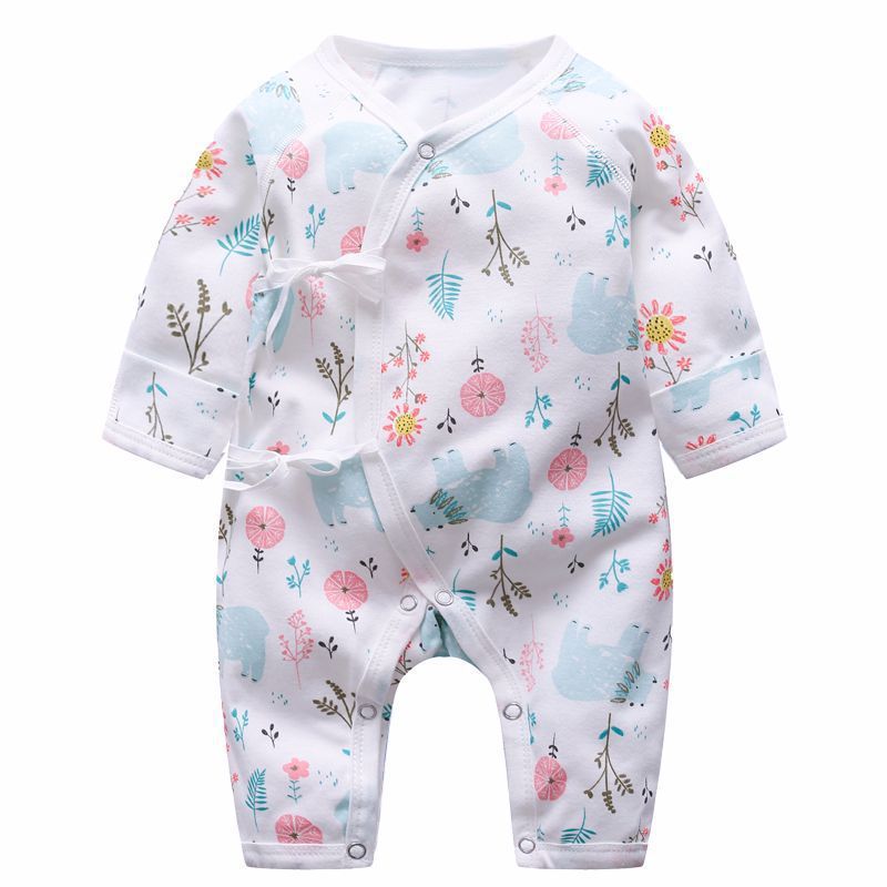 Newborn baby clothes cotton newborn baby butterfly clothes monk suit thin baby onesie