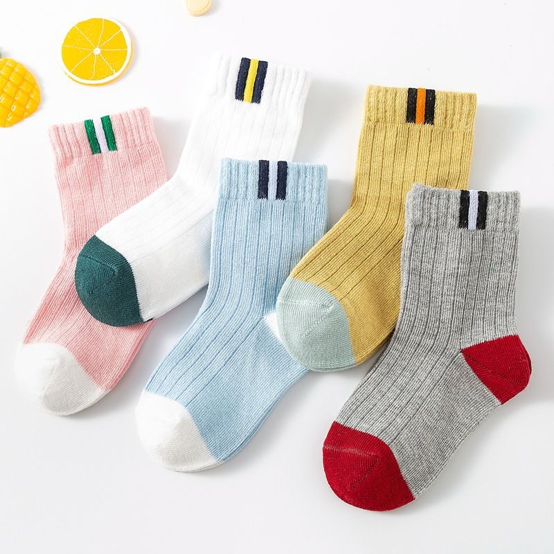 5 pairs  Spring and Autumn Children's Socks, Cotton Socks, Baby Socks, Baby Socks, Floor Socks, Middle Socks for Students