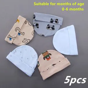 5pcs Baby Hat Cotton Newborn Baby Hat Newborn Baby Hat Male and Female Baby Hats
