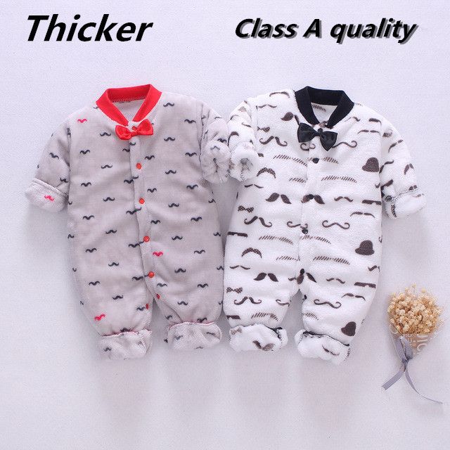 Baby clothes spring, fall and winter thickened pajamas men and women baby facecloth warm onesie