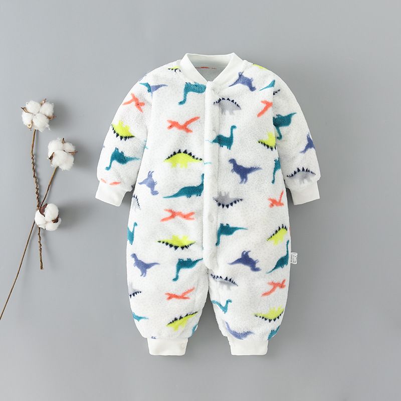 Baby clothes spring, fall and winter thickened pajamas men and women baby facecloth warm onesie