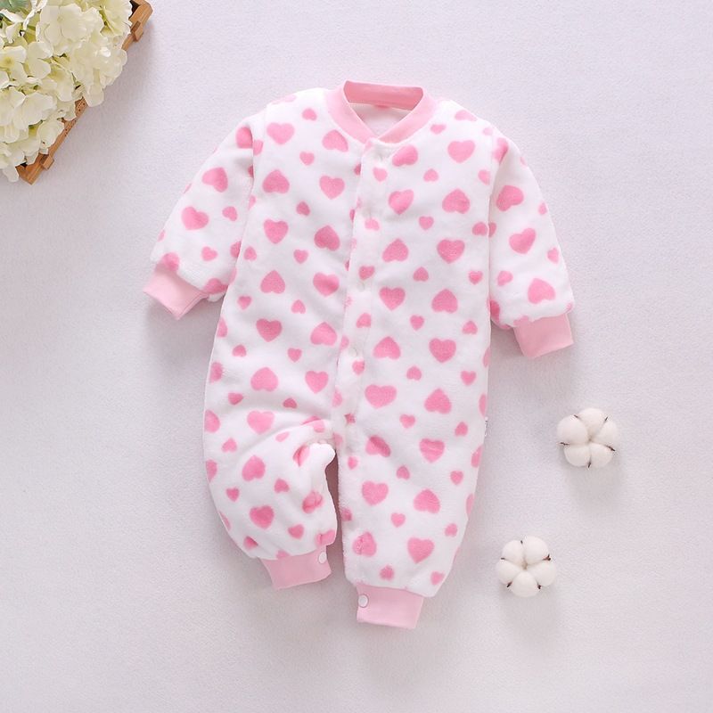 Baby clothes spring, fall and winter thickened pajamas men and women baby facecloth warm onesie