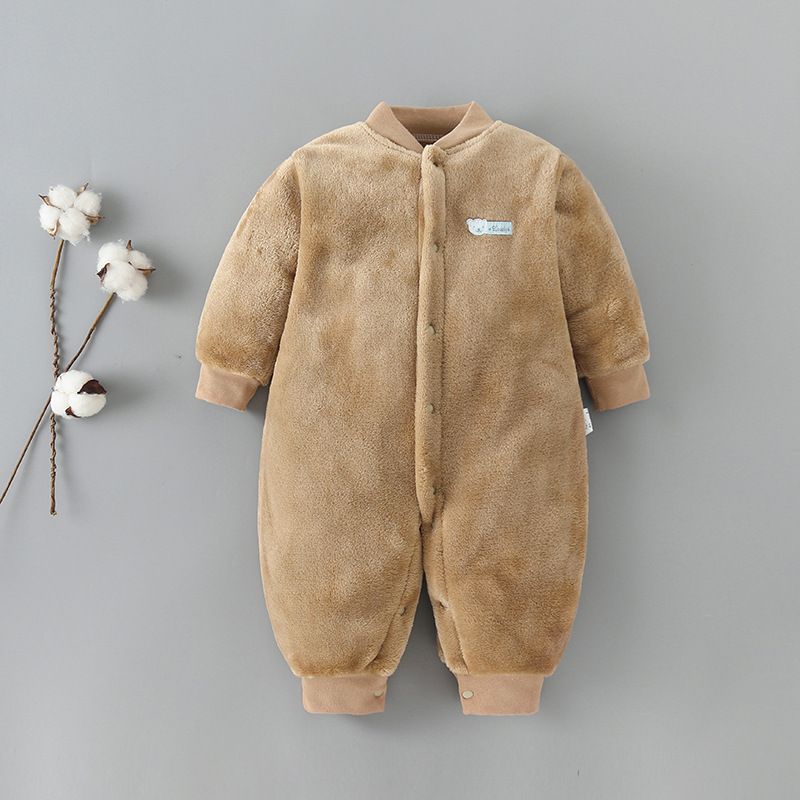 Baby clothes spring, fall and winter thickened pajamas men and women baby facecloth warm onesie