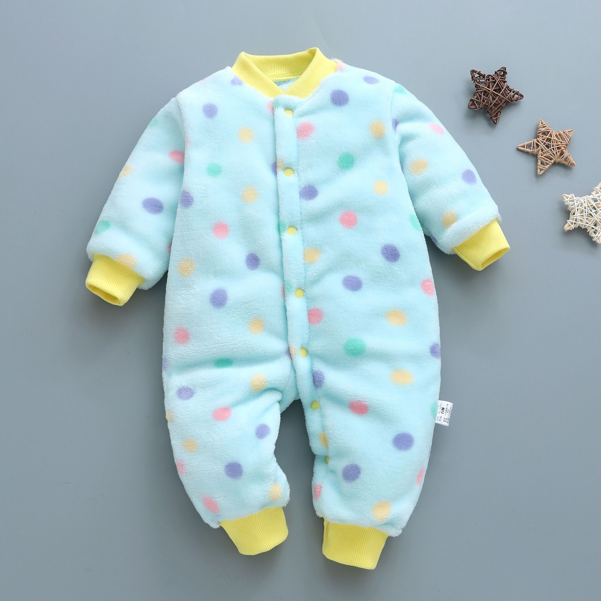 Baby clothes spring, fall and winter thickened pajamas men and women baby facecloth warm onesie