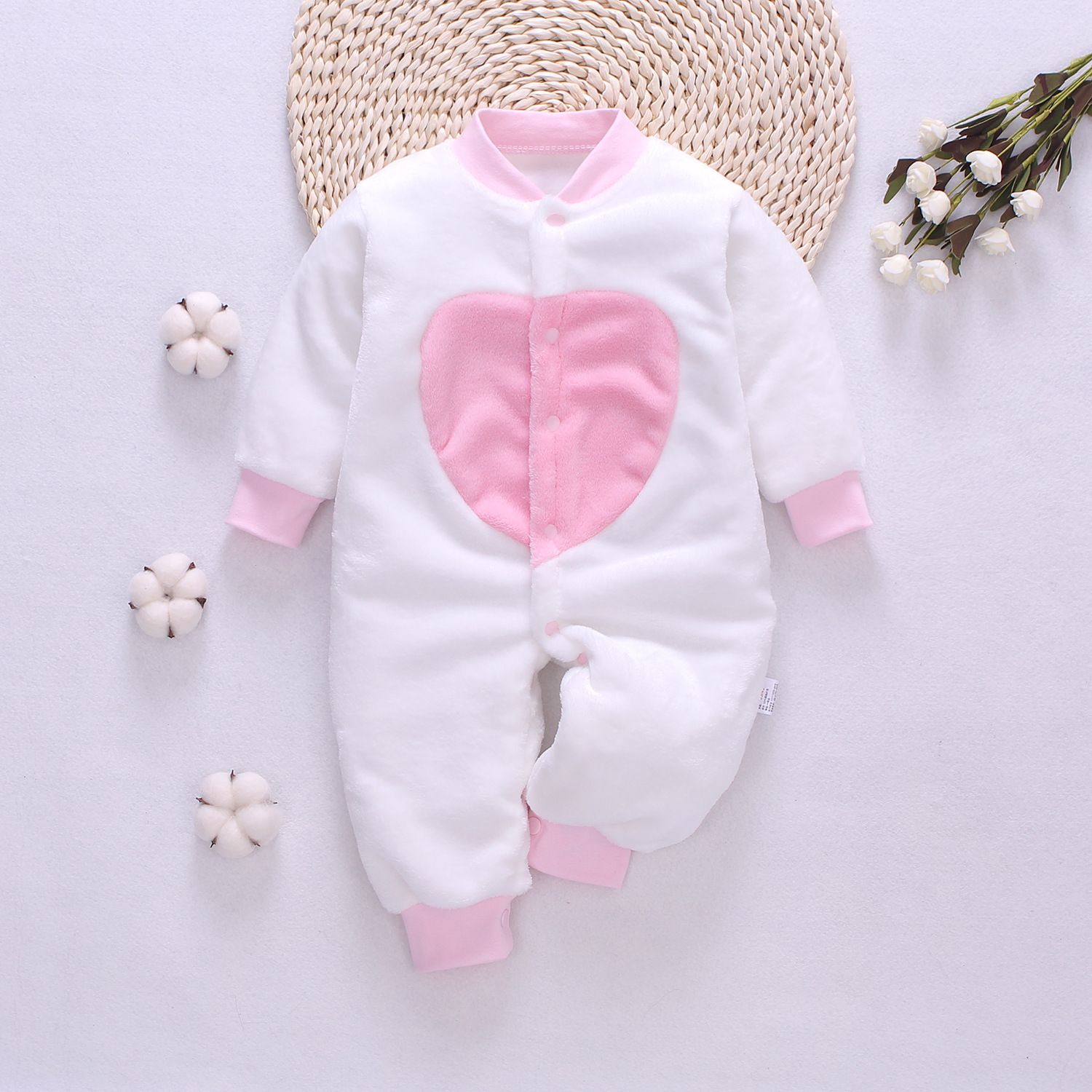 Baby clothes spring, fall and winter thickened pajamas men and women baby facecloth warm onesie