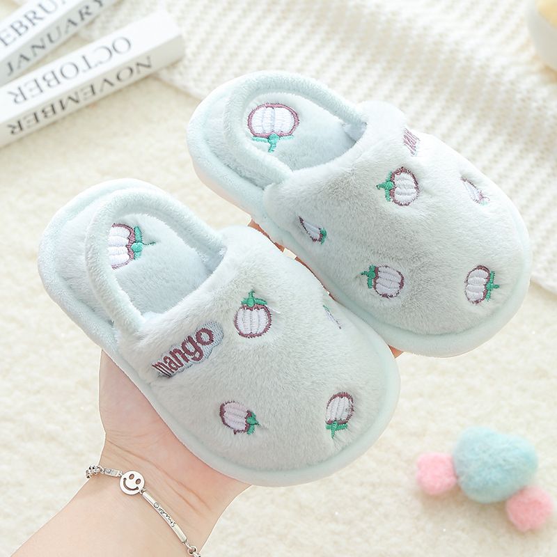 Children's cotton slippers winter warm indoor slippers non-slip cartoon baby new cotton slippers