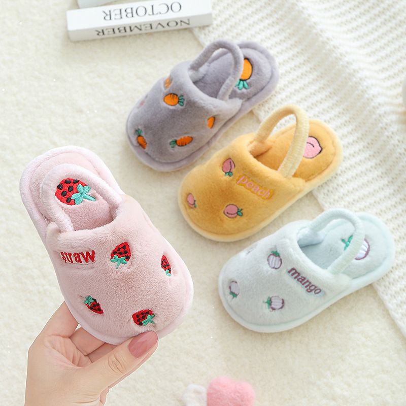 Children's cotton slippers winter warm indoor slippers non-slip cartoon baby new cotton slippers