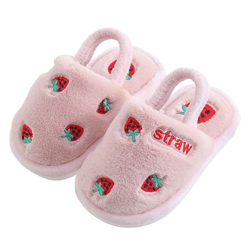Children's cotton slippers winter warm indoor slippers non-slip cartoon baby new cotton slippers