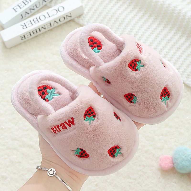 Children's cotton slippers winter warm indoor slippers non-slip cartoon baby new cotton slippers