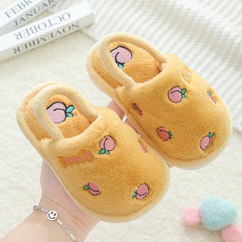 Children's cotton slippers winter warm indoor slippers non-slip cartoon baby new cotton slippers