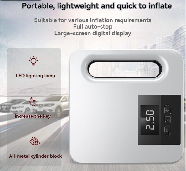 Car inflator pump digital display portable electric 12v tyre inflator multifunction with car car inflator pump