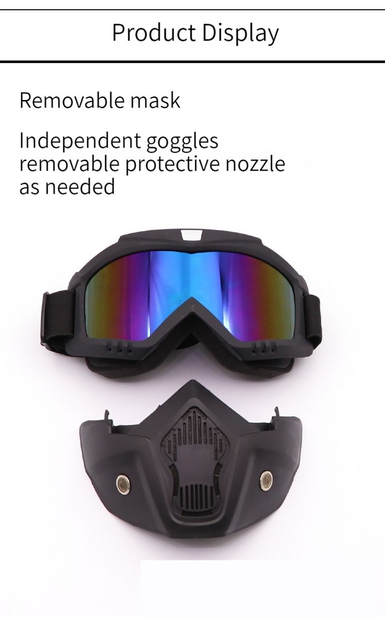 Motorbike mask riding goggles windscreen motocross sports helmet face shield