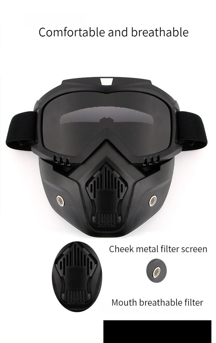 Motorbike mask riding goggles windscreen motocross sports helmet face shield