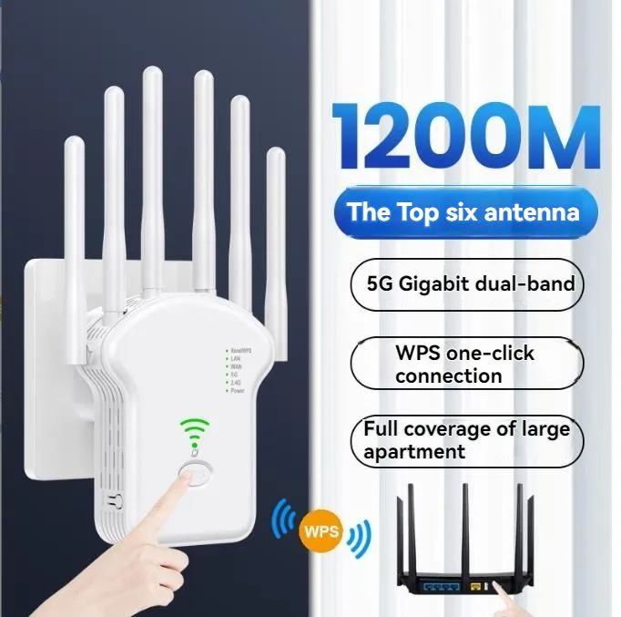 300M 1200M wifi signal amplifier repeater wireless 5G dual band network extender