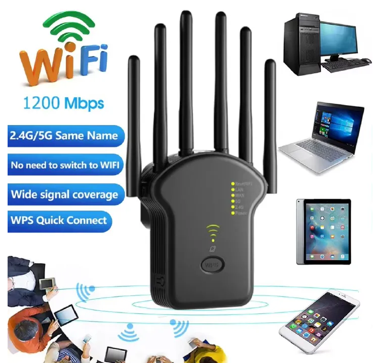 300M 1200M wifi signal amplifier repeater wireless 5G dual band network extender