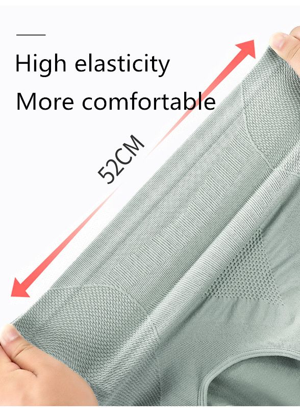 Ladies Panties Graphene Seamless High Waist Panties Antibacterial Bottom Crotch No Trace Hip Lift Tummy Tuck Plus Size Panty Pants