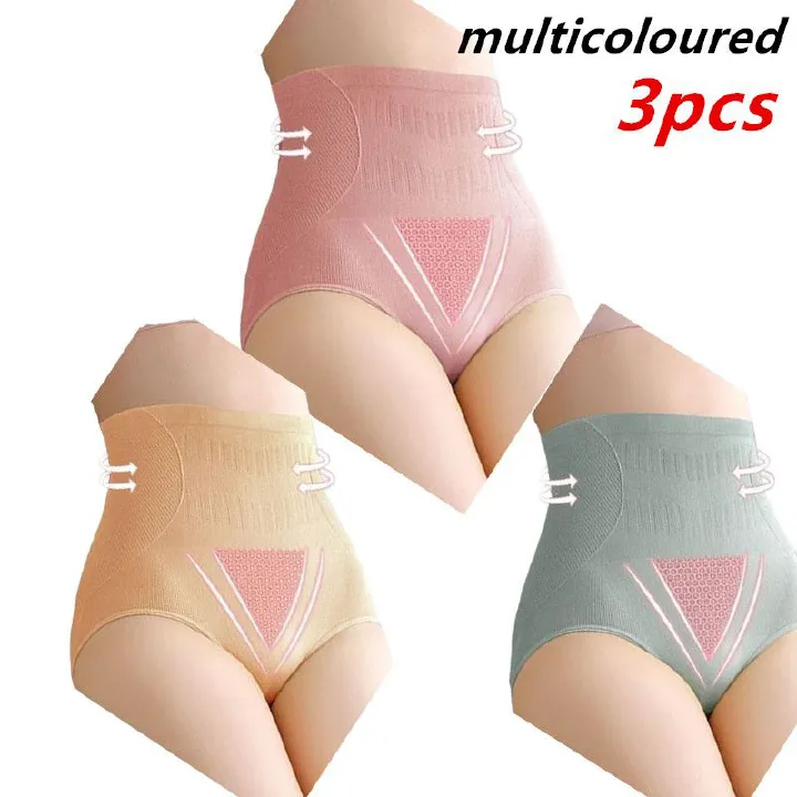 Ladies Panties Graphene Seamless High Waist Panties Antibacterial Bottom Crotch No Trace Hip Lift Tummy Tuck Plus Size Panty Pants