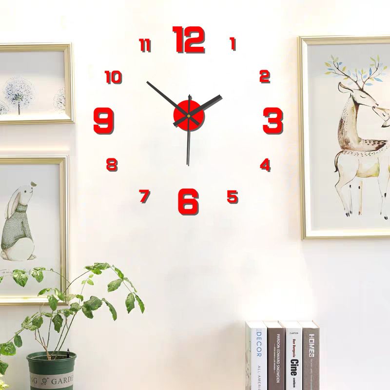 Digital glow-in-the-dark clock diy wall clock no punch decorative wall sticker clock acrylic wall clock