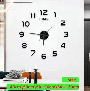 Digital clock diy wall clock no punch decorative wall sticker clock acrylic wall clock
