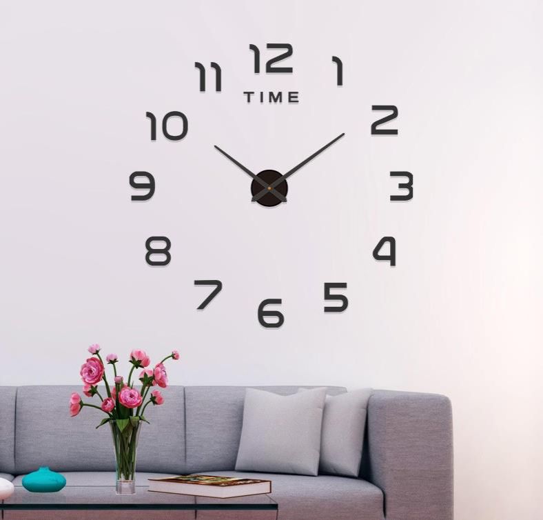 Digital clock diy wall clock no punch decorative wall sticker clock acrylic wall clock