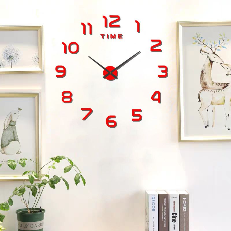 Digital clock diy wall clock no punch decorative wall sticker clock acrylic wall clock