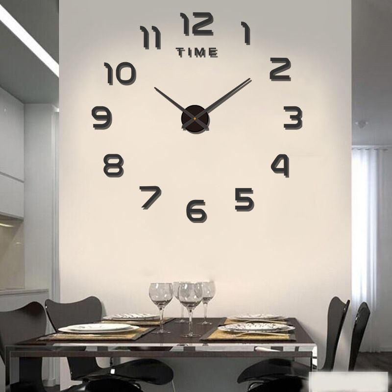 Digital clock diy wall clock no punch decorative wall sticker clock acrylic wall clock