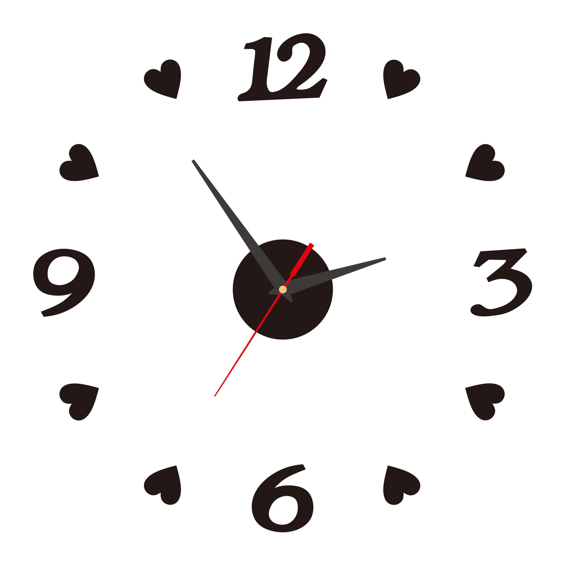 Digital clock acrylic diy wall clock living room decoration wall sticker clock