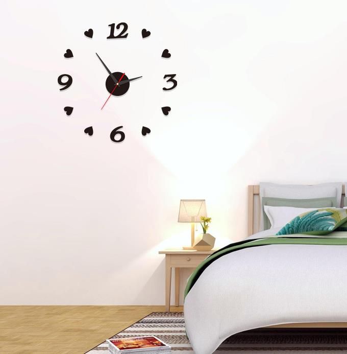 Digital clock acrylic diy wall clock living room decoration wall sticker clock