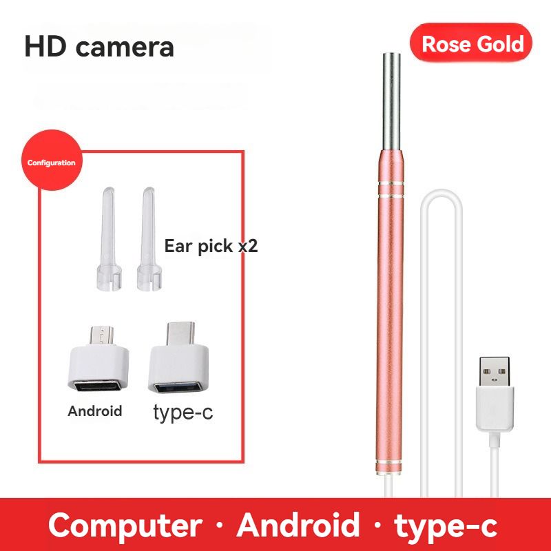Ear Hollowing SpoonHigh Definition Endoscopic Visual Ear Hollowing Spoon with Lighted and Illuminated Ear Collection Tool (Please refer to the detailed description, mobile phone compatible models)