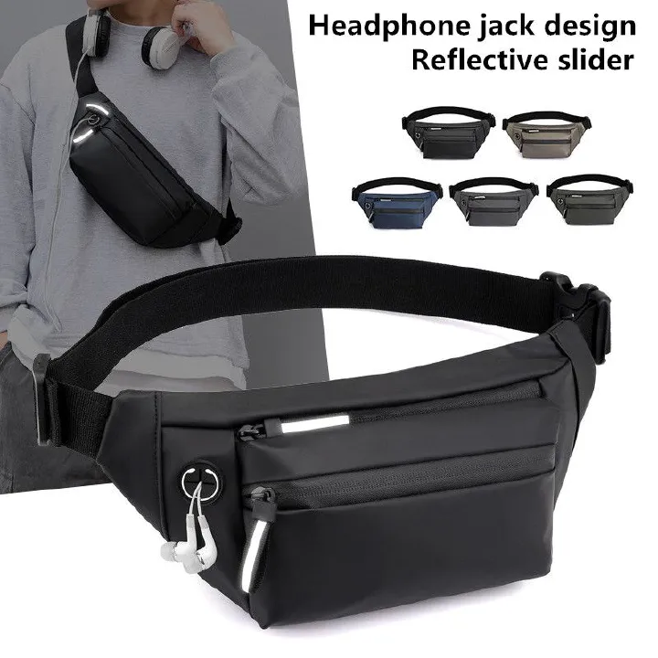 Fashion trend men and women waist bag waterproof crossbody bag outdoor sports multifunctional cell phone bag chest bag