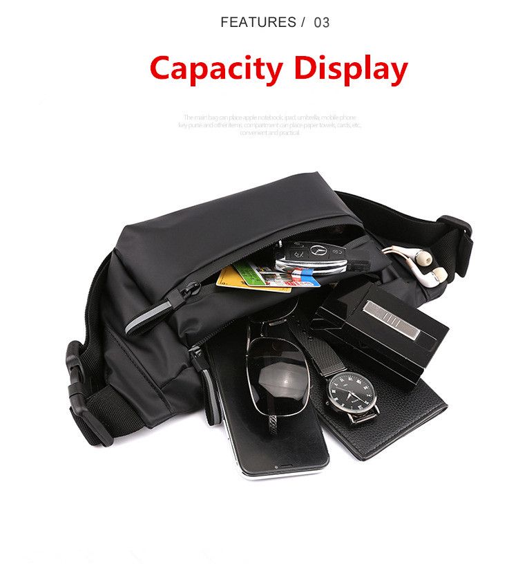 Fashion trend men and women waist bag waterproof crossbody bag outdoor sports multifunctional cell phone bag chest bag
