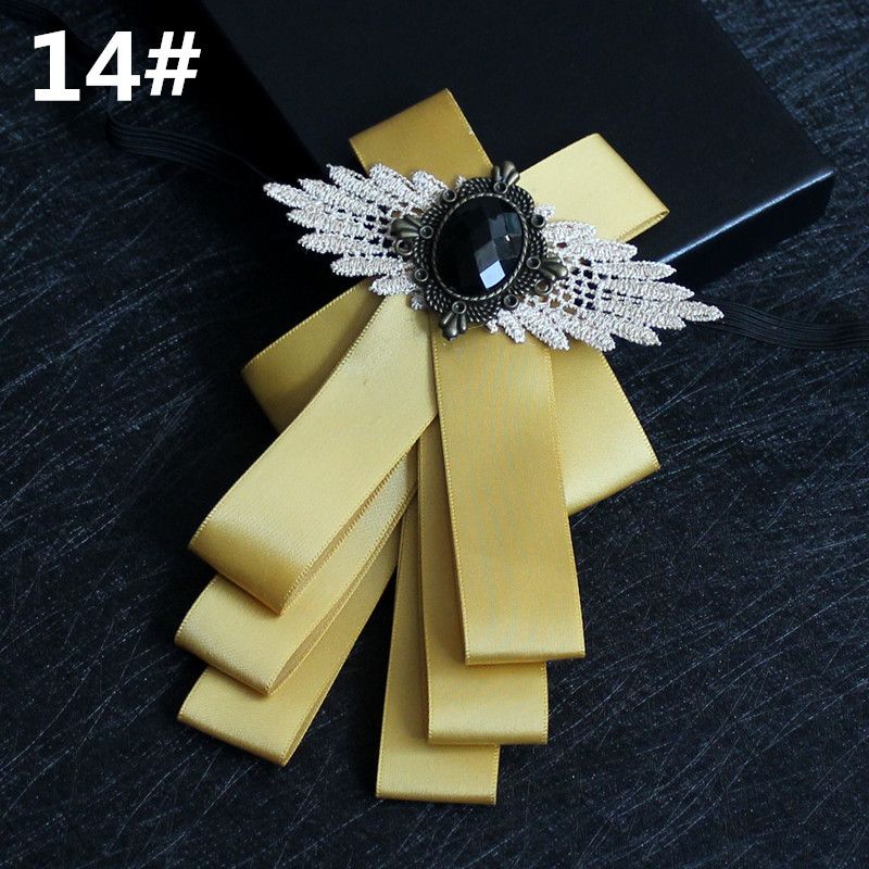 Men's Suit Bow Tie Groom Host Lapel Flower Multi Layered Diamond Encrusted Bow Tie Bow Tie