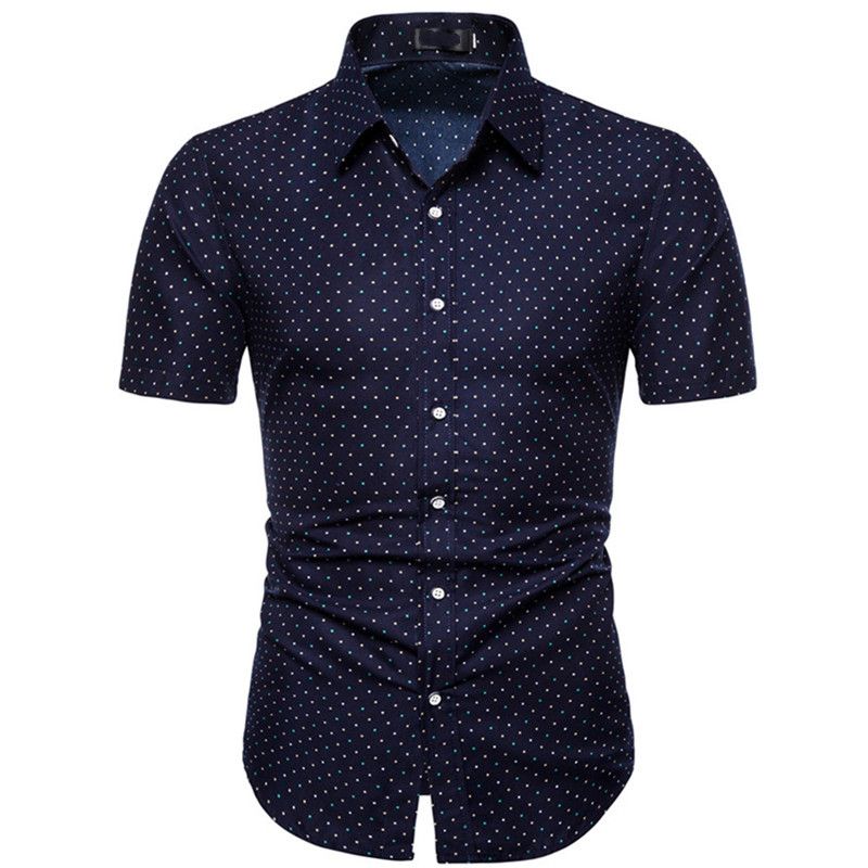 New men's casual large size Slim short-sleeved shirt fashion printing shirt England Fan men's shirt