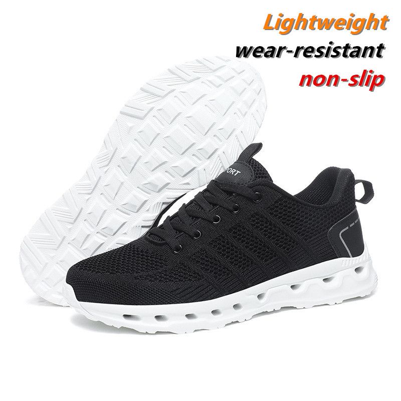 Lightweight large size casual fashion men's shoes 39-48 flyknit mesh breathable non-slip wear sports shoes running shoes