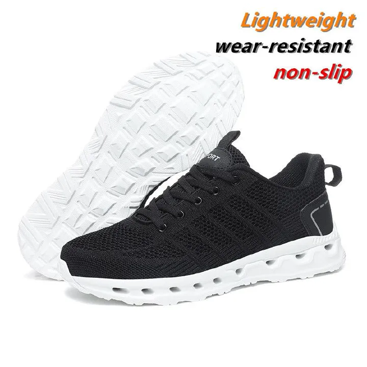 Lightweight large size casual fashion men's shoes 39-48 flyknit mesh breathable non-slip wear sports shoes running shoes